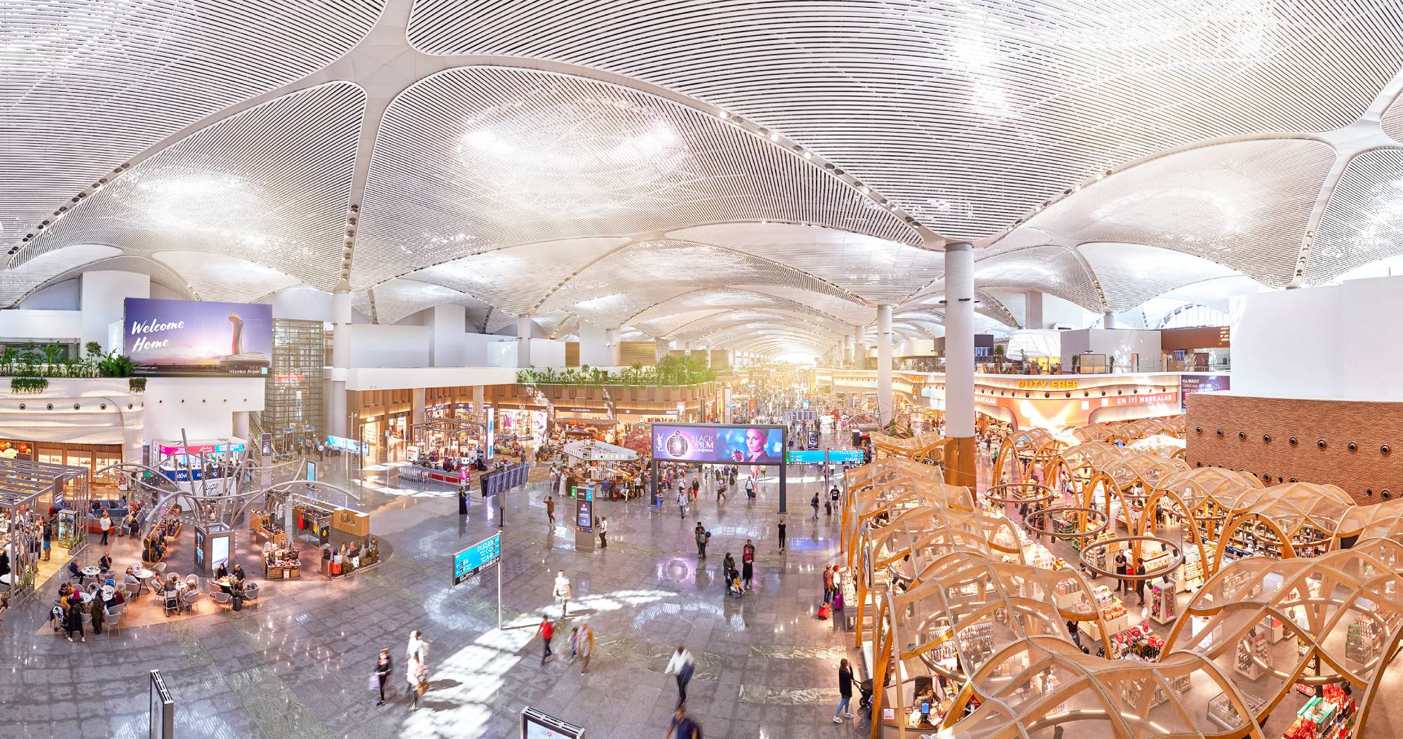 istanbul airport shopping area extensive angle