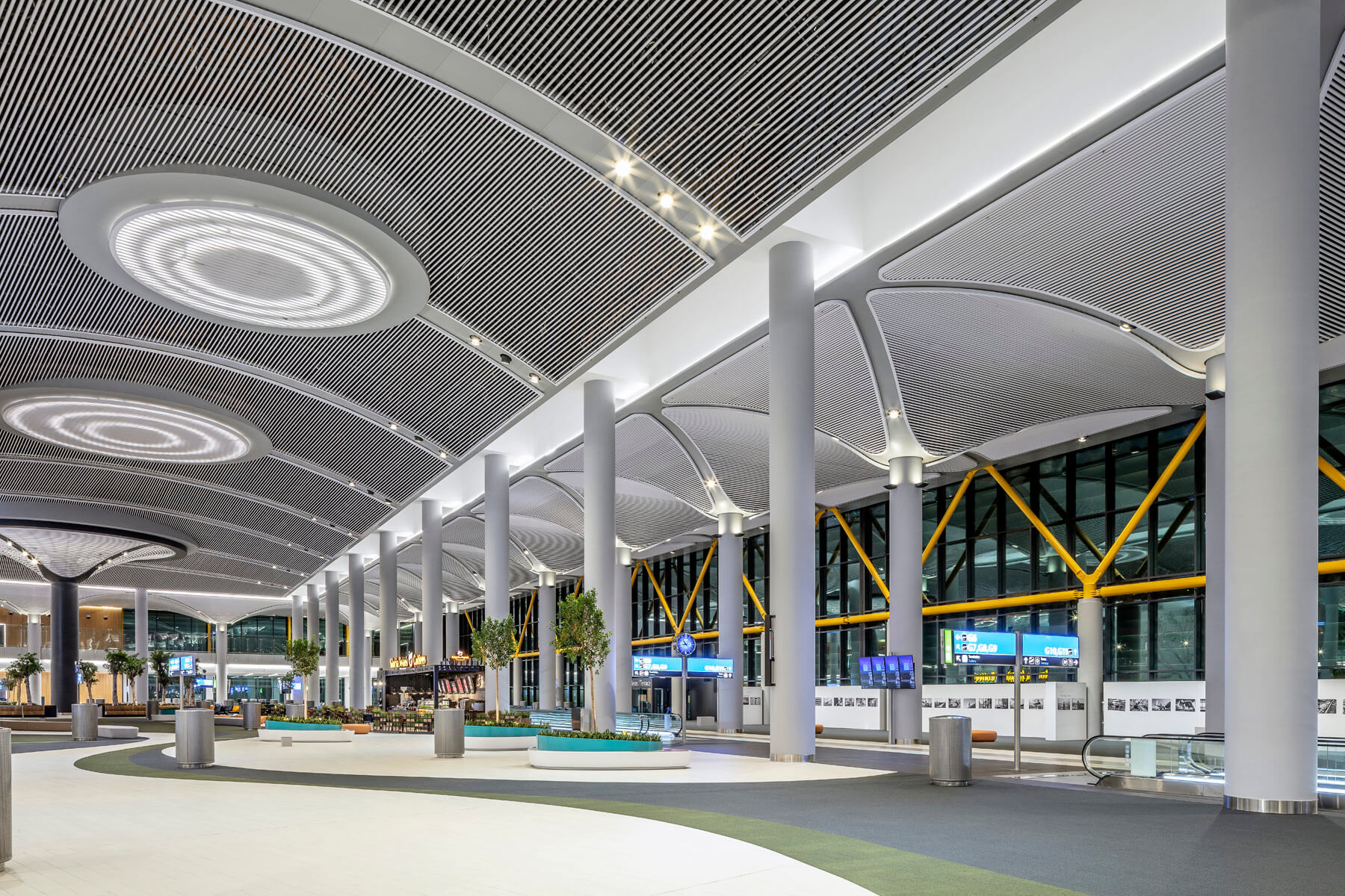 istanbul airport terminal building extensive angle photo