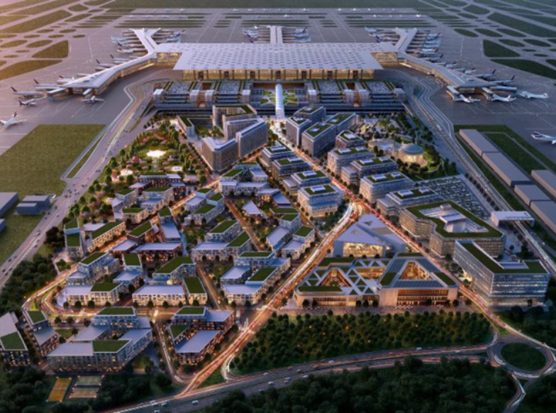 istanbul havalimanı ve airport city model görünümü