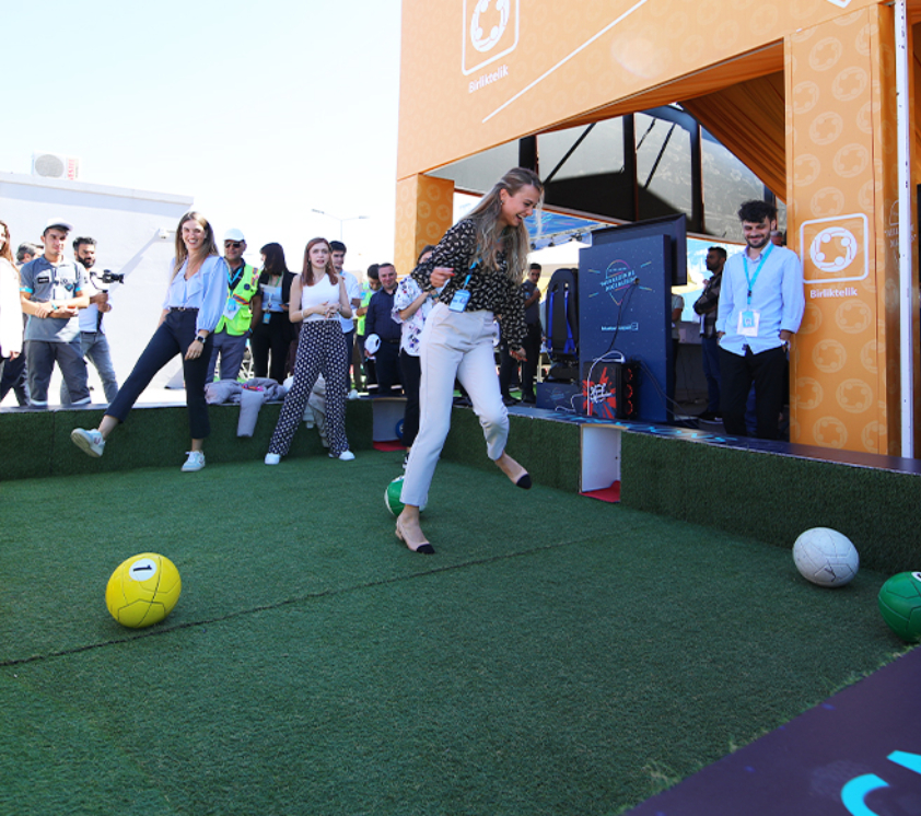 iga employees playing mini football