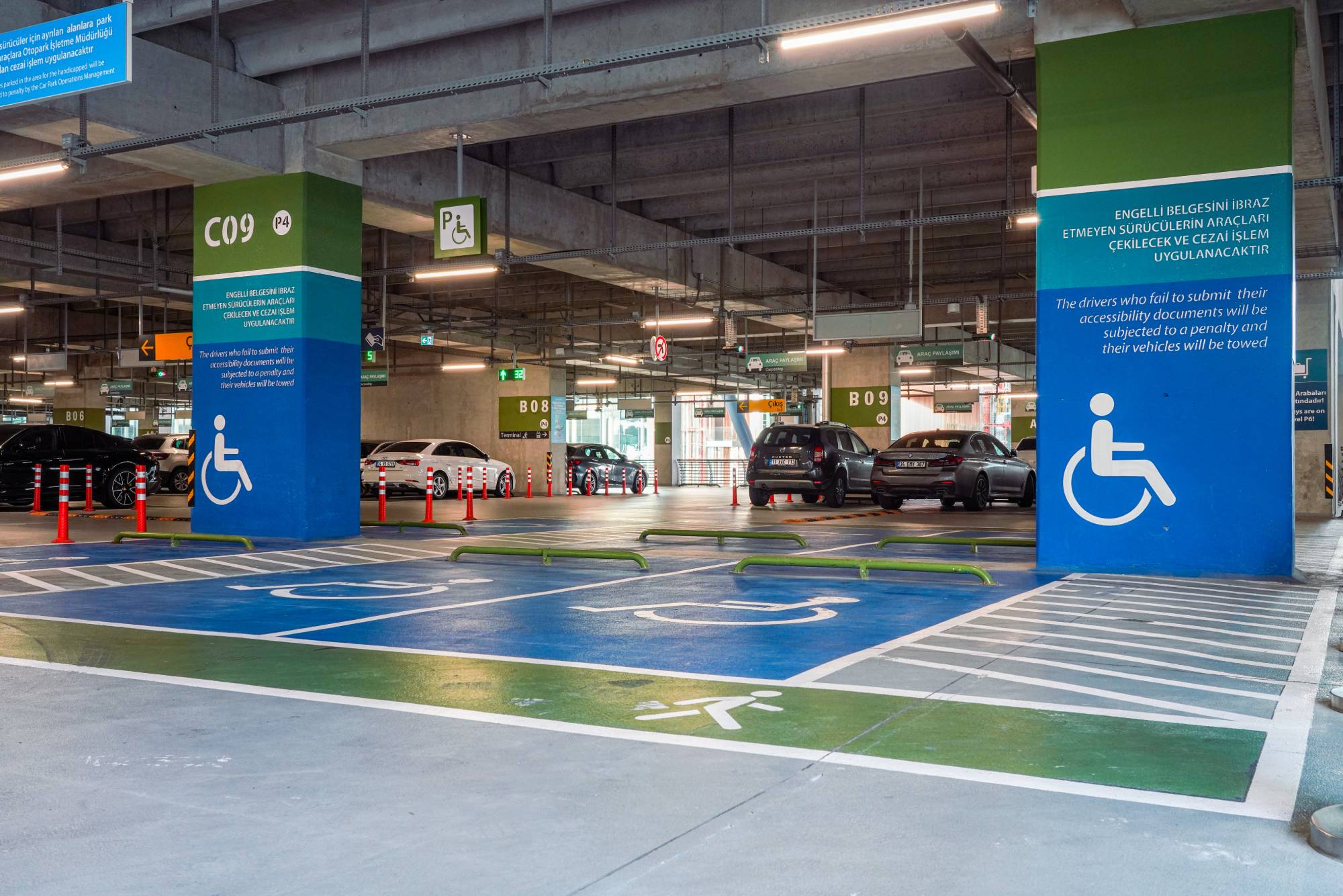 istanbul airport disabled parking area