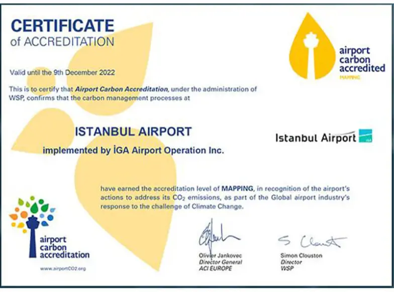 istanbul airport carbon accreditation