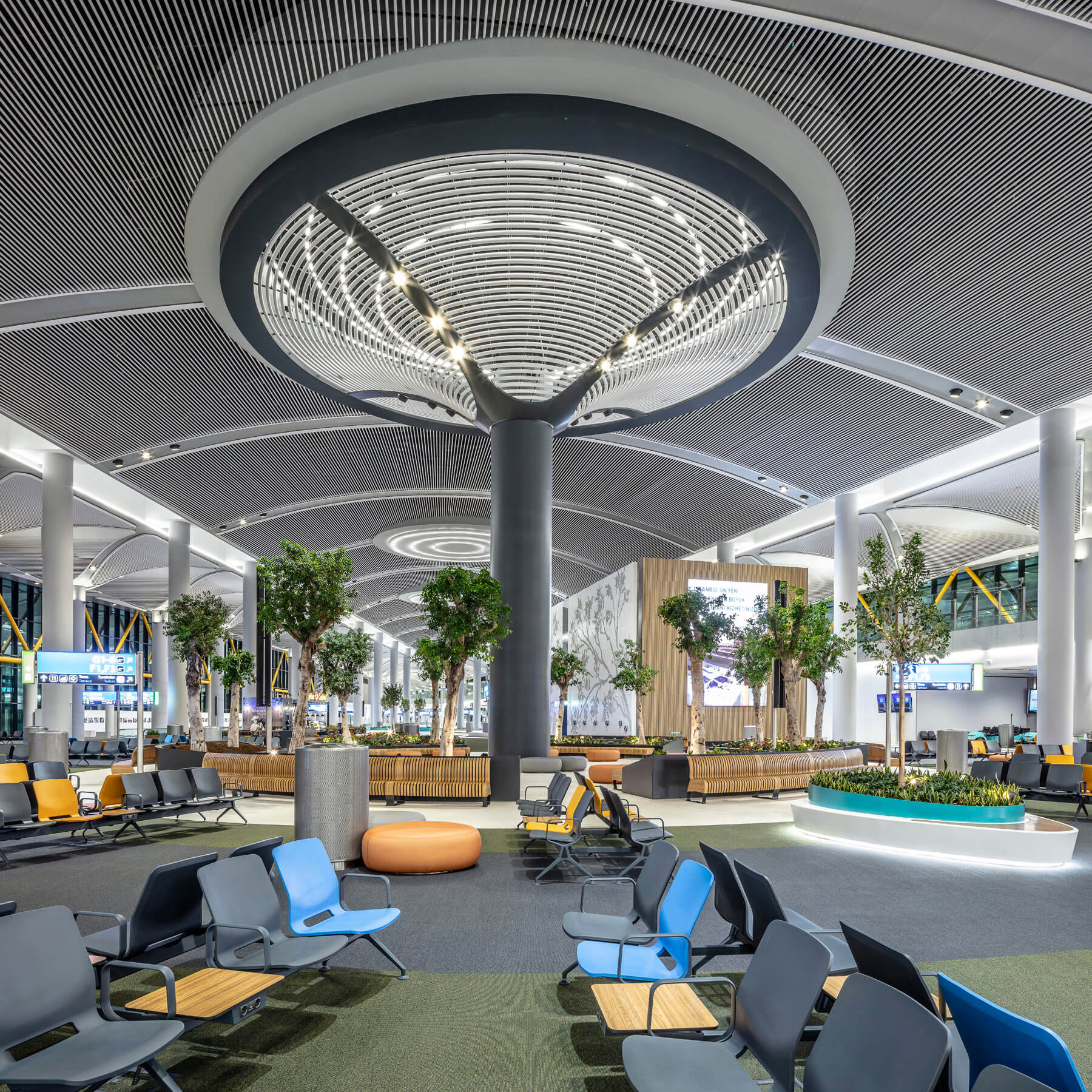 istanbul airport waiting area wide angle