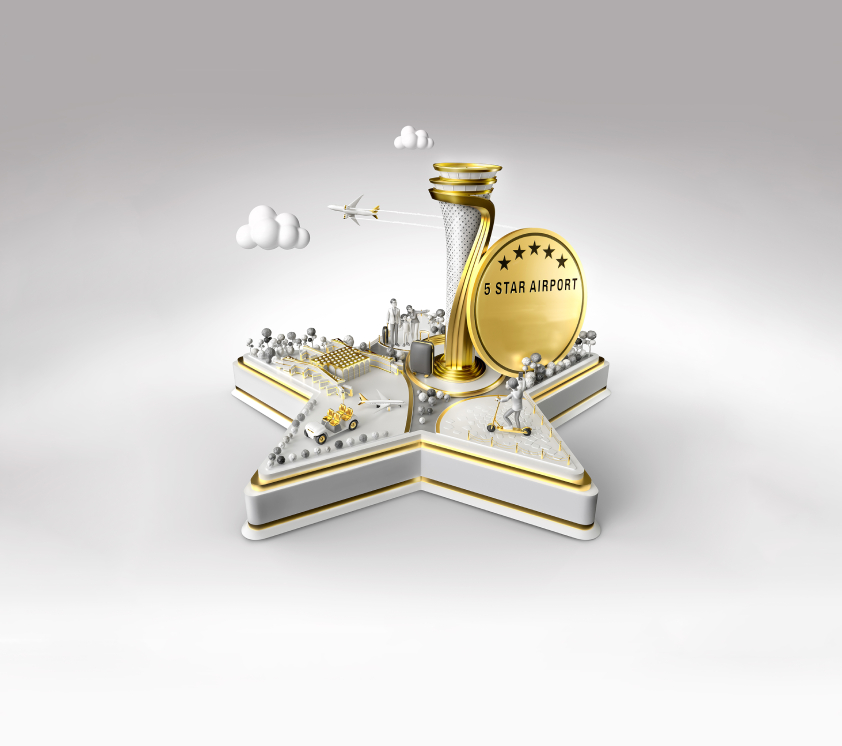 istanbul airport 3d model with 5 star airport award
